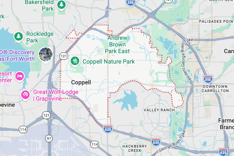 map of coppell texas