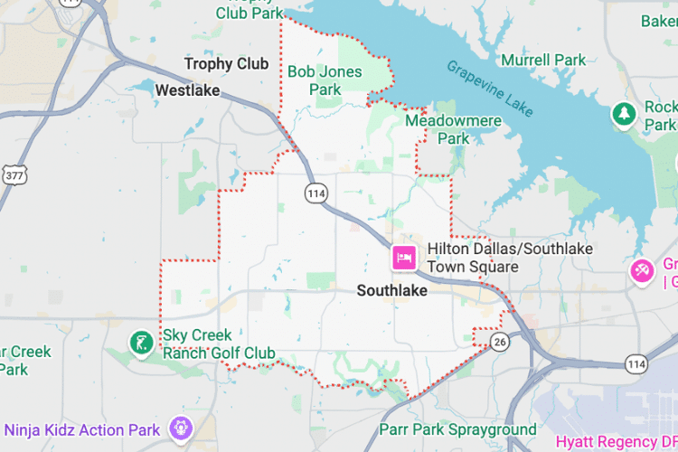 map of Southlake Texas